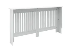 ECD Germany Heizkörperverkleidung Landhausstil 152x19x82cm Weiß aus MDF Lackiert