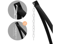 ECD Germany Sessel|Hocker^Hängesesselgestell Schwarz 208 cm Belastung bis 120kg Stahlrohr