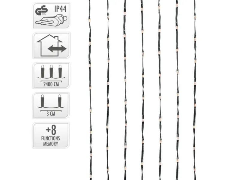 ECD Germany LED Micro Cluster Lichterkette 24m 800 LEDs Extra Warmweiß IP44