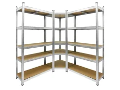 ECD Germany Regalsystem Set 2 Lagerregale 180x90x40 cm mit Eckregal 180x70x40cm