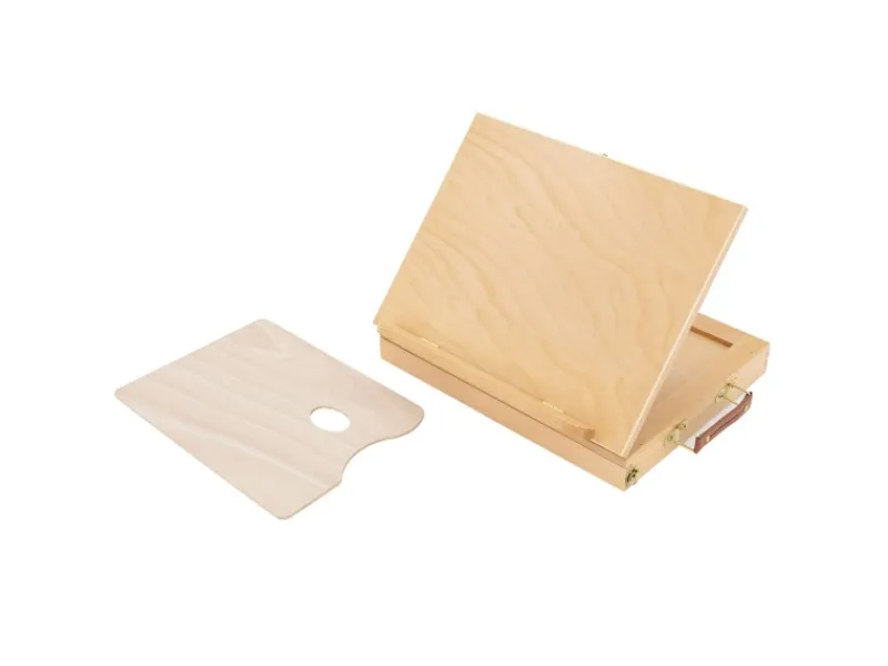 ECD Germany Bastelzubehör|Bastelfarben^Tischstaffelei Holz mit Schublade und Palette Holzstaffelei Klein