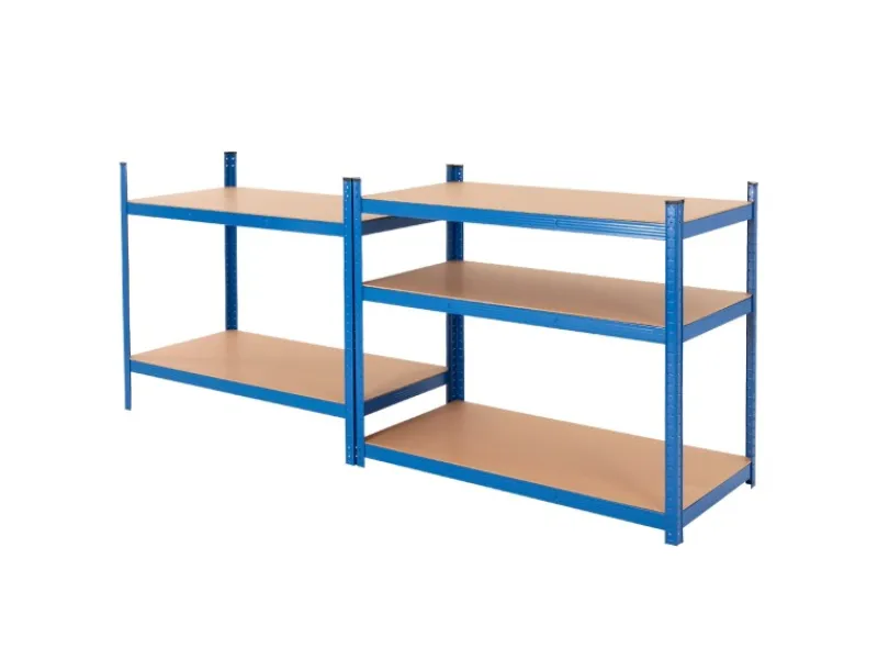 ECD Germany Werkstattregal 200x100x60 cm Blau aus Metall mit 5 Böden aus MDF