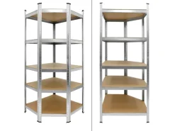 ECD Germany Werkstattregal Eckregal 180x70x40 cm bis 750 kg 5 MDF-Platten Eck