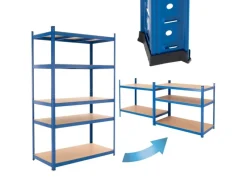 ECD Germany Werkstattregal 200x100x50 cm Blau aus Metall Belastbar bis 875 kg