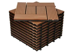 ECD Germany Mosaik^WPC Terrassenfliesen 30x30 cm 33er Spar Set Mosaik