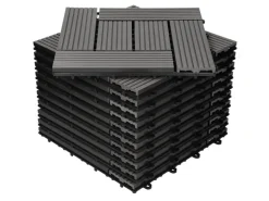 ECD Germany Mosaik^WPC Terrassenfliesen 30x30 cm 11Er Spar Set Mosaik