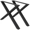 ECD Germany Tische^2x Tischbeine X-Design X-Form 60x72 cm Schwarz Stahl Industriedesign