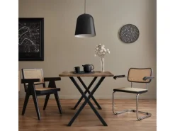 ECD Germany Tische^2x Tischbeine X-Design X-Form 60x72 cm Schwarz Stahl Industriedesign