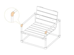 Schränke^Eckstück 90° für Stahlrohr Ø 2,7 cm