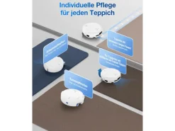 Reinigung^ECOVACS DEEBOT T80 OMNI WHITE mit Selbstreinigender OZMO ROLLER-Wischtechnologie