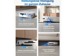 Reinigung^ECOVACS DEEBOT T80 OMNI WHITE mit Selbstreinigender OZMO ROLLER-Wischtechnologie