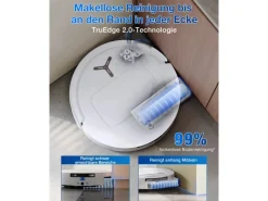 Reinigung^ECOVACS DEEBOT T80 OMNI WHITE mit Selbstreinigender OZMO ROLLER-Wischtechnologie