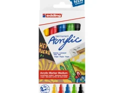 EDDING Künstlerfarben^5100 Acrylmarker medium 5er-Set Basic
