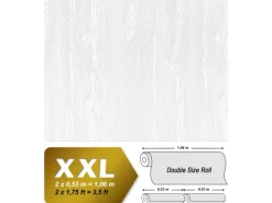 EDEM 83005BR60 Struktur-Tapete überstreichbar Holzoptik Matt Weiß 26,50 m2 1,06 m x 25,00 m 26,50 m2 Weiß