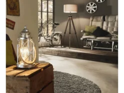 Eglo Laternen^Tischleuchte Bradford Silberfarben Antik Ø 14 cm x 33 cm 1-flammig