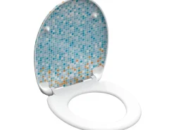 Eisl WC-Sitz Duroplast Mosaik Blau-Orange mit doppelter Absenkautomatik