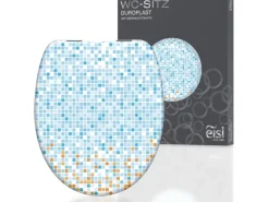 Eisl WC-Sitz Duroplast Mosaik Blau-Orange mit doppelter Absenkautomatik