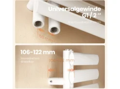 Emke Badheizkörper Oval Röhren 174x50cm 683W Handtuchwärmer für Badezimmer Handtuchtrockner