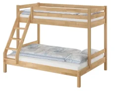 Erst-Holz Etagenbett Holzbett 3er-Bett Buche Massiv 90 + 140 x 200 cm Modell 14 ohne Zubehör