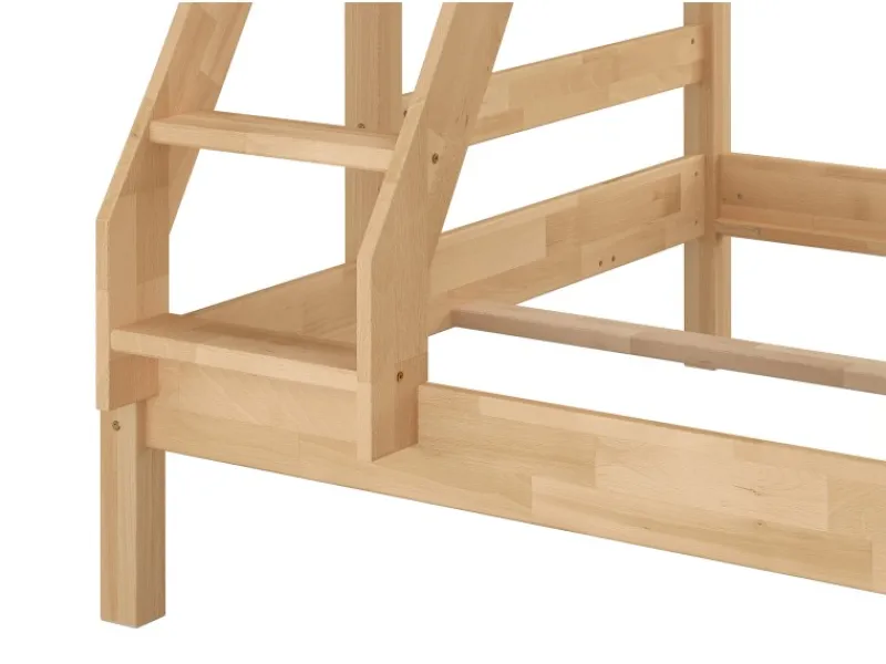 Erst-Holz Etagenbett Holzbett 3er-Bett Buche Massiv 90 + 140 x 200 cm Modell 14 ohne Zubehör