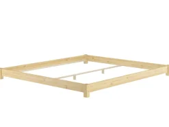 Erst-Holz Betten^Flaches Ehebett Bodenbett Doppelbett 180 x 200 Kiefer Modell 51 Rollrost inkl.