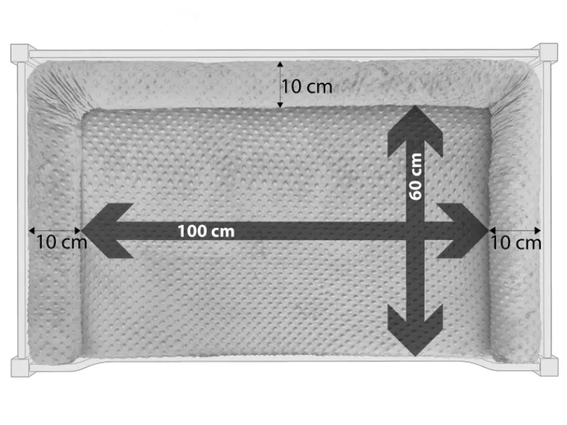 Erst-Holz Hundebedarf^Kuscheliges Haustierbett Extra Groß 120 x 70 cm Kiefer Natur Rollrost und Matratze inkl.