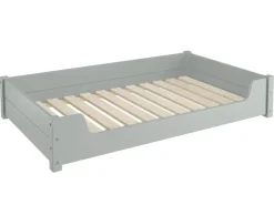 Erst-Holz Hundebedarf^Kuscheliges Haustierbett Extra Groß 120 x 70 cm Kiefer Grau mit Rollrost. Polster und Matratze