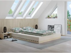 Erst-Holz Niederflurbett Metallfrei 140 x 200 Futon Lattenrost Fichte Modell 97 ohne Zubehör