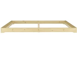 Erst-Holz Niedrigbett Futon Unbehandeltes Holz Loftbett 180 x 200 cm Fichte Tanne Modell 47 ohne Zubehör