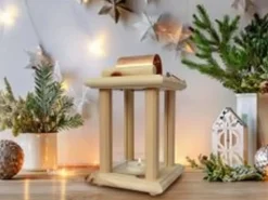 Erst-Holz Laternen^Schöne Zirbenholzlaterne für Innenräume und Draußen als Dekoration