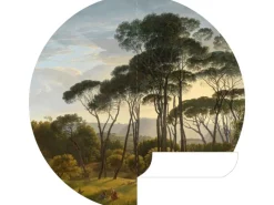 ESTAhome Selbstklebende Runde Tapete Italienische Landschaft Dunkelgrün Ø 140 cm 159011