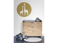 ESTAhome Selbstklebende Runde Tapete Giraffen Ockergelb und Weiß Ø 70 cm 158978