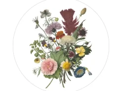 ESTAhome Selbstklebende Runde Tapete Blumenstrauß Grün Rosa und Gelb Ø 70 cm 158996