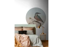 ESTAhome Wandtattoos^Selbstklebende Runde Tapete Eisvogel Auf Zweig Abendrot Ø 140 cm 159017