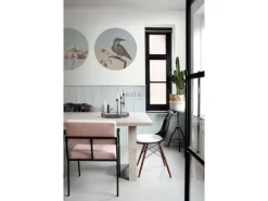 ESTAhome Wandtattoos^Selbstklebende Runde Tapete Eisvogel Auf Zweig Abendrot Ø 70 cm 158993