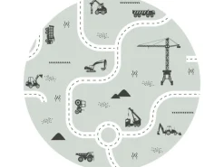 ESTAhome Selbstklebende Runde Tapete Fahrzeuge Mintgrün Ø 70 cm 159066
