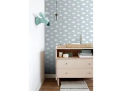 ESTAhome Dekorative Tapeten^Tapete Kleine Wolken 7386 Himmelblau 0.53 x 10.05 m