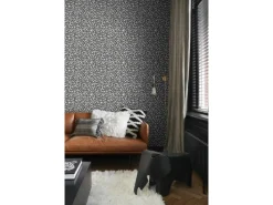 ESTAhome Tapetenmuster^Tapete Panter Schwarz und Weiß 53 cm x 10,05 m 136810