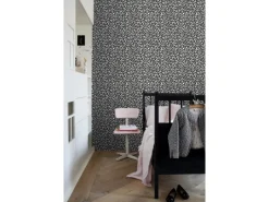 ESTAhome Tapetenmuster^Tapete Panter Schwarz und Weiß 53 cm x 10,05 m 136810