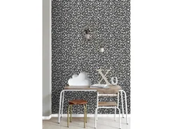 ESTAhome Tapetenmuster^Tapete Panter Schwarz und Weiß 53 cm x 10,05 m 136810