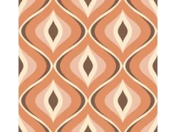 ESTAhome Dekorative Tapeten^Tapete Retro-Ornamente Orange und Braun 50 x 900 cm 130986