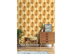 ESTAhome Tapetenmuster^Tapete Retro-Ornamente Orange und Braun 50 x 900 cm