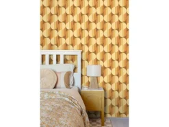 ESTAhome Tapetenmuster^Tapete Retro-Ornamente Orange und Braun 50 x 900 cm