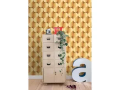 ESTAhome Tapetenmuster^Tapete Retro-Ornamente Orange und Braun 50 x 900 cm