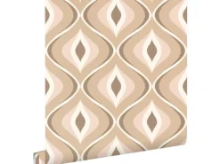 ESTAhome Tapete Retro-Ornamente Beige und Braun 50 x 900 cm