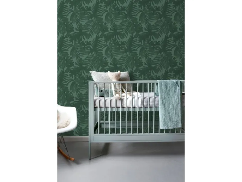 ESTAhome Dekorative Tapeten^Tapete Tropische Blätter Emeraldgrün 0,53 x 10,05 m 138991