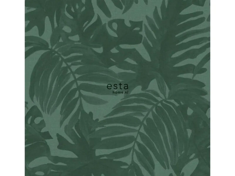 ESTAhome Dekorative Tapeten^Tapete Tropische Blätter Emeraldgrün 0,53 x 10,05 m 138991