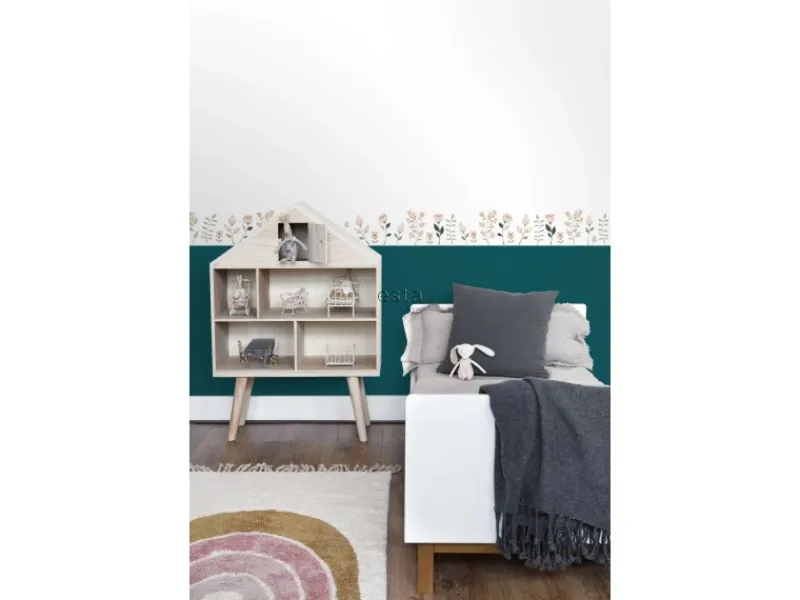 ESTAhome Wandtattoos^Wandtattoo Blumen Weiß Rosa und Grün 47,5 cm x 66 cm 156114