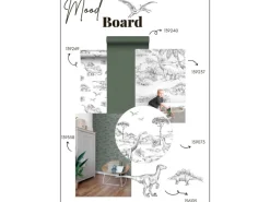 ESTAhome Wandtattoo Dinosaurier Schwarz-Weiß 47,5 cm x 66 cm 156105