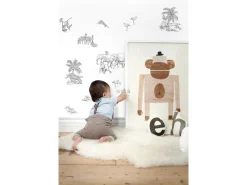 ESTAhome Wandtattoos^Wandtattoo Dschungeltiere Schwarz-Weiß 47,5 cm x 66 cm 156106